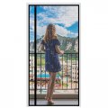 Wochitv Gray Magnetic Screen Door Fits Size 36 X 83 38 84 Reversible Left Right Side Opening Mesh Net Curtain With Magnet Keep 