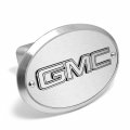 Ipick Image Made For Gmc 3d Logo On Brushed Oval Billet Aluminum 2 Inch Tow Hitch Cover
