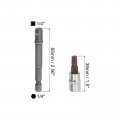 Uxcell T30 Torx Bit Socket 1 4 Square Drive Cr-v Sockets S2 Steel Bits 5 Length With Hex Shank Power Drill Adapter