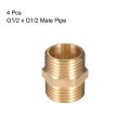 Brass Male To Straight Pipe Hex Fitting G1 2 X Thread Connector 4pcs