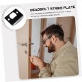 Housoutil 4pcs Cam Block Door Strike Plate Filler Security Front Reinforcement Hole Corner Deadbolt Cover Pocket Stainless