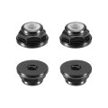 Nylon Insert Hex Lock Nuts 4pcs M2 X 0 4mm Aluminum Alloy Self-locking Anodizing Flange Nut For Fasteners Black 