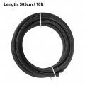 X Autohaux 10ft 4an Fuel Hose An4 1 4 Universal Braided Nylon Stainless Steel Cpe Oil Gas Line Black