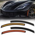 Auxmart Front And Rear Led Side Marker Light Fit For Chevy Corvette C7 2014-2019 Smoked Lens Red Amber 4pcs 