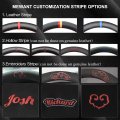 Mewant Hand-stitched Car Steering Wheel Covers For Dodge Ram 1500 2019-2023 Custom Design By Suede Genuine Leatheri Without