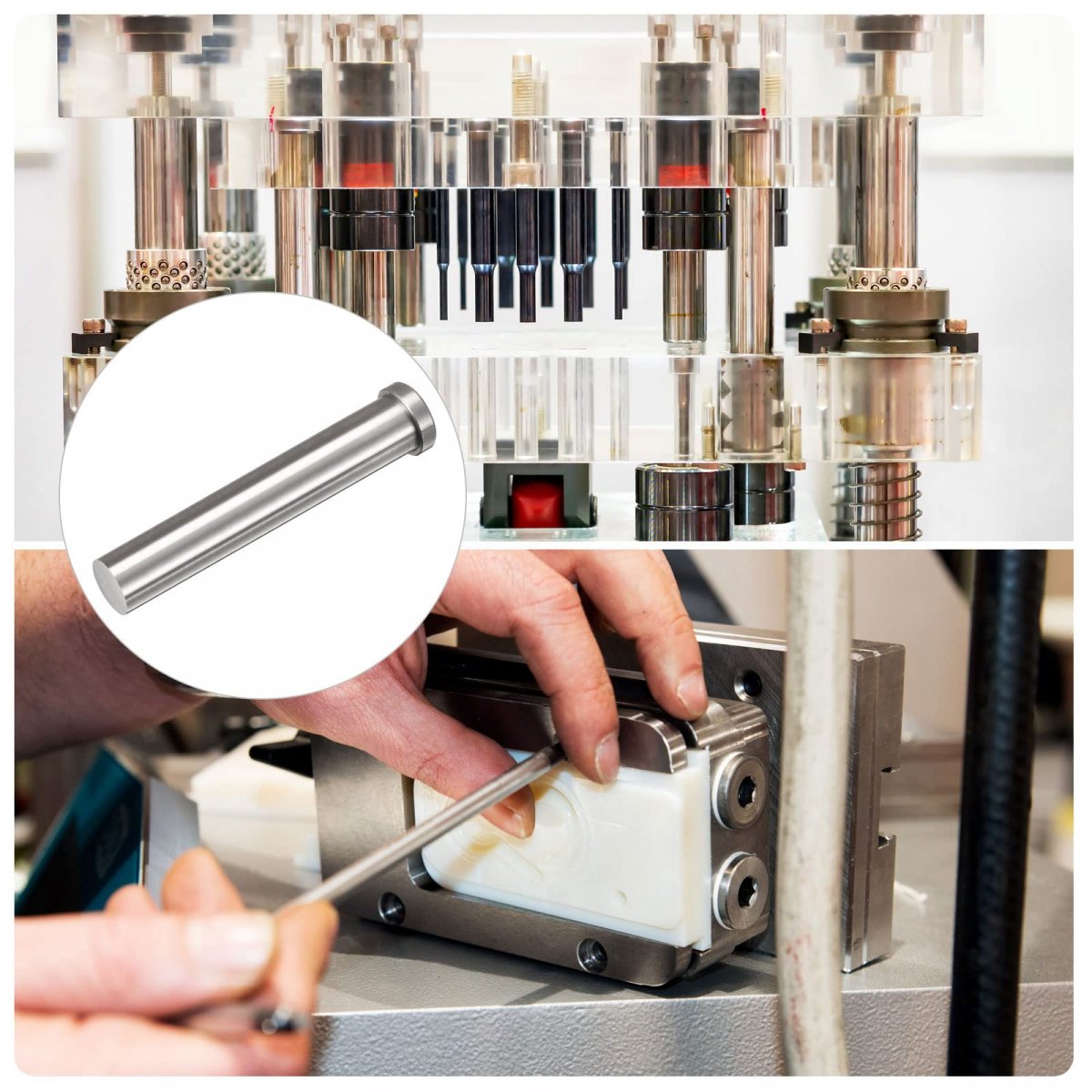 Straight Ejector Pins 25mm 63 64 Dia 65mn Steel Round Tip Punch 150mm 6 Long For Mechanical Maintenance