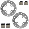 Caltric 2 Front Brake Disc Rotor For Honda Foreman 500 Trx500fm 4x4 2014 2015 2016 2017 2018 2019 With Pads