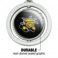 Graphics More Wichita State University Shockers Logo Keychain Spinning Round Chrome Plated Metal