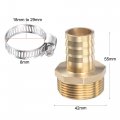 Uxcell Brass Hose Barb Fitting Straight 25mm X G1-1 4 Male Thread Pipe Connector With Stainless Steel Clamp Pack Of 1