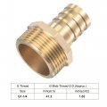 Uxcell Brass Hose Barb Fitting Straight 25mm X G1-1 4 Male Thread Pipe Connector With Stainless Steel Clamp Pack Of 1