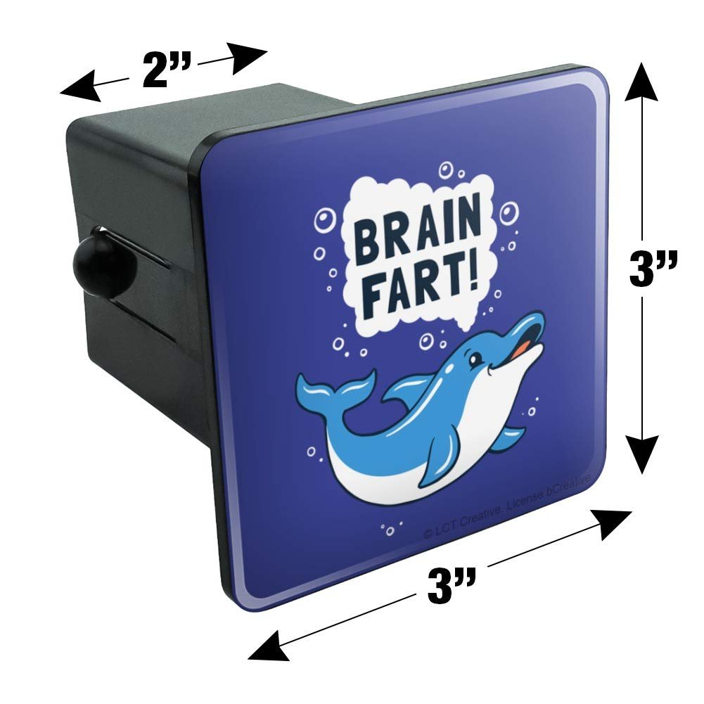 Brain Fart Dolphin Funny Humor Tow Trailer Hitch Cover Plug Insert For 2 In Receivers Black Abs Plastic With Uv Resistant Resin