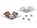 1962-1963 Corvette Side Fender Flag Emblem Thin Correct