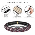 Dujiea Sugar Skull Elastic Stretch Steering Wheel Cover- Anti-slip And Durable Car Accessories For Women Men 15 Inch Universal