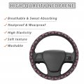 Dujiea Sugar Skull Elastic Stretch Steering Wheel Cover- Anti-slip And Durable Car Accessories For Women Men 15 Inch Universal