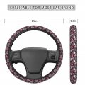 Dujiea Sugar Skull Elastic Stretch Steering Wheel Cover- Anti-slip And Durable Car Accessories For Women Men 15 Inch Universal