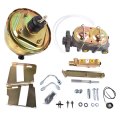Geluoxi 8 Dual Power Brake Booster Replacement For Chevy Bel Air Nomad 150 210 Series 1955-1957 Disc Drum Kit