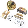 Geluoxi 8 Dual Power Brake Booster Replacement For Chevy Bel Air Nomad 150 210 Series 1955-1957 Disc Drum Kit