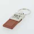 Au-tomotive Gold Duo Rectangular Leather Key Chain For Nissan Gtr Brown