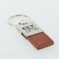 Au-tomotive Gold Duo Rectangular Leather Key Chain For Nissan Gtr Brown