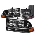 Black Housing Amber Corner Headlight W Bumper Lamps Tool Kit Compatible With Chevy S10 Pickup 98-04