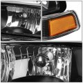 Black Housing Amber Corner Headlight W Bumper Lamps Tool Kit Compatible With Chevy S10 Pickup 98-04