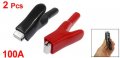 Uxcell 2 Pieces Red Black 95mm Insulated Battery Clips Test Clamps 100a