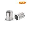 50pcs Rivet Nuts Flat Head 3 8 Stainless Steel 304 Threaded Insert Knurled Body