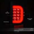 Pair Black Housing Smoked Lens Red 3d Led Bar Tail Lights Dual Row 3rd Brake Light Compatible With Ford Super Duty