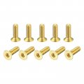 Uxcell Flat Head Socket Cap Screws M3-0 5 X 10mm Brass Inner Hex Drive Fasteners Bolts 24pcs