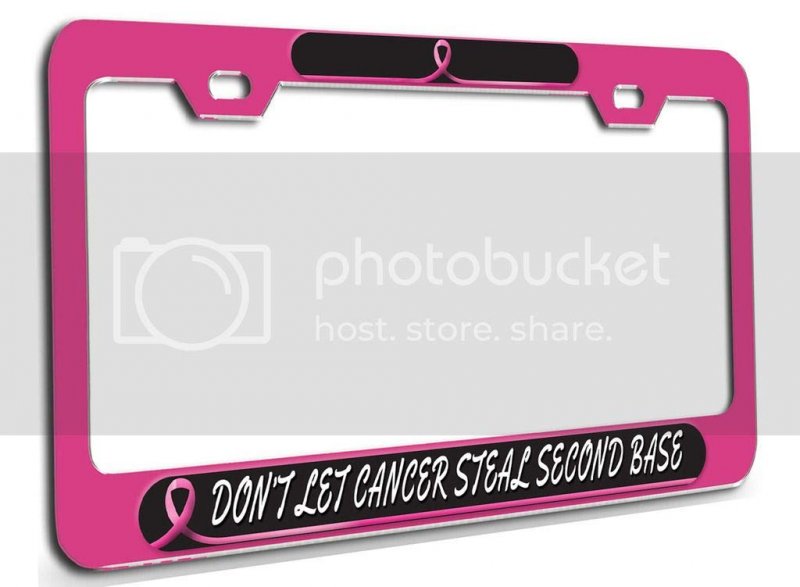 Dona T Let Cancer Steal Second Base Awareness Pn 3d Metal License Plate Frame Auto Suv Truck Tag Holder E17
