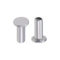 100 Pcs 2 5mm X 6mm Aluminum Flat Head Semi-tubular Rivets Silver Tone 