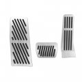 X Autohaux 3pcs Gas Pedal Brake Rest Pad Cover Anti Slip Footrest For Mazda 2 3 6 Cx-3 Cx-5 Cx-9 Car Pedals Accessories Silver