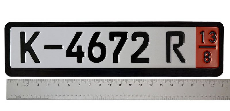 Complete Zoll Germany German Tourist Eec European Front Reflective Reflector License Plate Tag And Frame Set Kit For Volkswagen