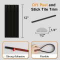 Stickgoo 10-pack Peel And Stick Trim For Backsplash Tile Edge 12 Self-adhesive Liner Corner Decor In Black