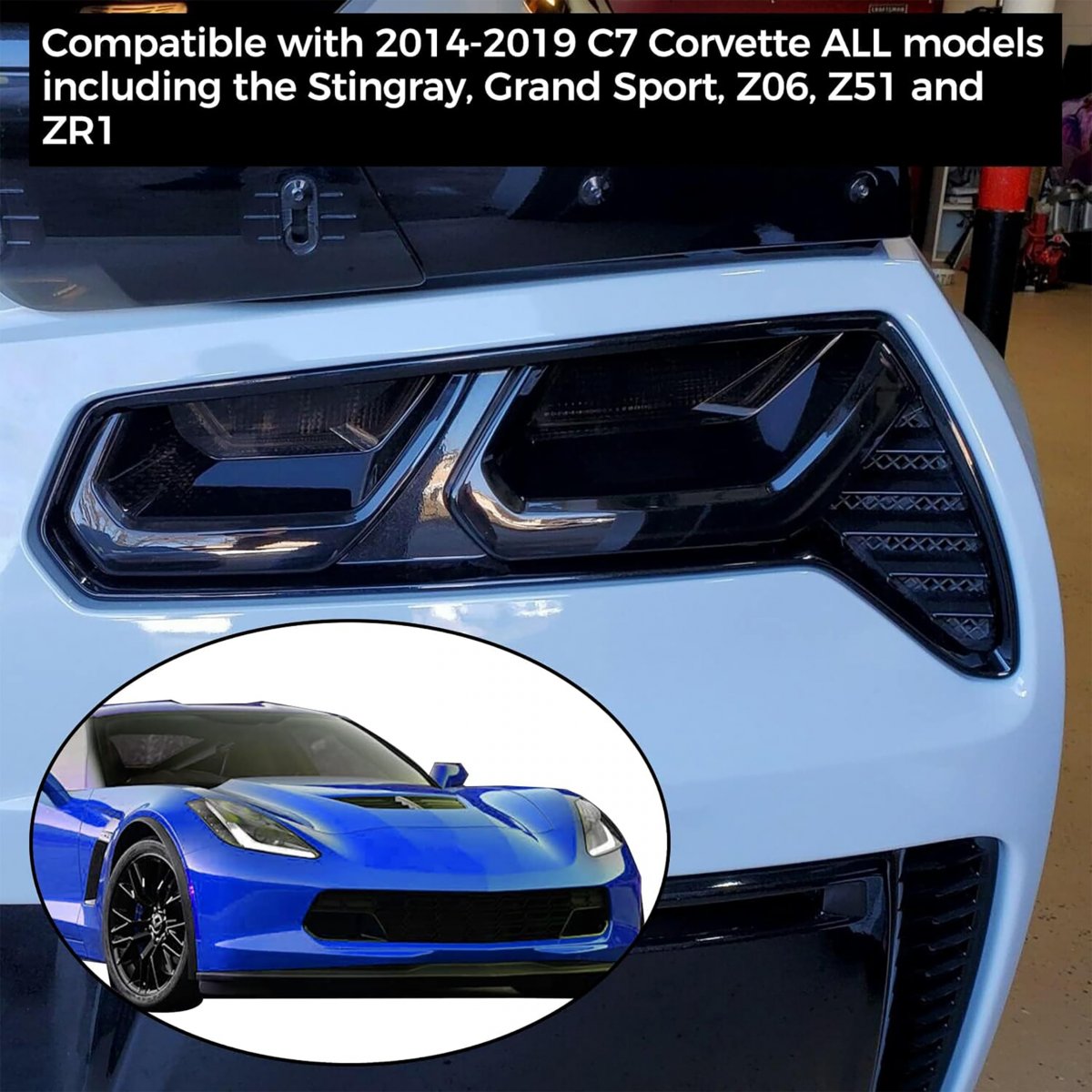 Tail Light Lens For 2014-2019 Corvette C7 Rear Taillight Kit Smoked Protection Cover Acrylic