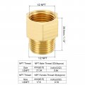 Uxcell 1 2 Npt Male X Female Brass Pipe Fitting Hex Reducer Adaptor For Water Gas Transfer 4pcs