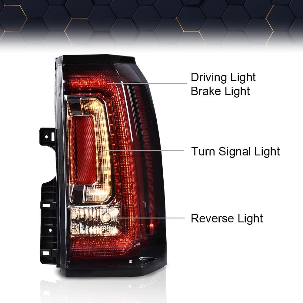 Led Tail Light For Gmc Yukon And Xl 2015 2016 2017 2018 2019 2020 Denali Sle Slt Right Passenger Side Rear Lamp Assembly Red