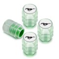 Ford Mustang White Green Glow In The Dark Tire Valve Caps Set Of 4 Universal Fit Luminous Abs Plastic Stem 0 6 X 75 