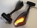 Httmt Mt391- Yellow Led Lights Mirror Compatible With Ninja 500 636 Zx6rr Zx750 Zx7r Zx9r Z750s 250r Cn