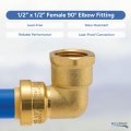 1 2 In Push To Connect X Female Thread Brass 90 Degrees Elbow Fitting Rp-98065 For Fresh Water Plumbing And Rv Repairs