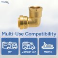 1 2 In Push To Connect X Female Thread Brass 90 Degrees Elbow Fitting Rp-98065 For Fresh Water Plumbing And Rv Repairs
