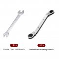 Uxcell 10mm X 12mm Metric Double Open End And Reversible Ratcheting Wrench Offset Box Cr-v