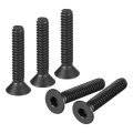 5-40x5 8 Flat Head Socket Cap Screws 10 9 Grade Carbon Steel Hex Countersunk Screw Bolts Machine Fasteners Fully Threaded Black 