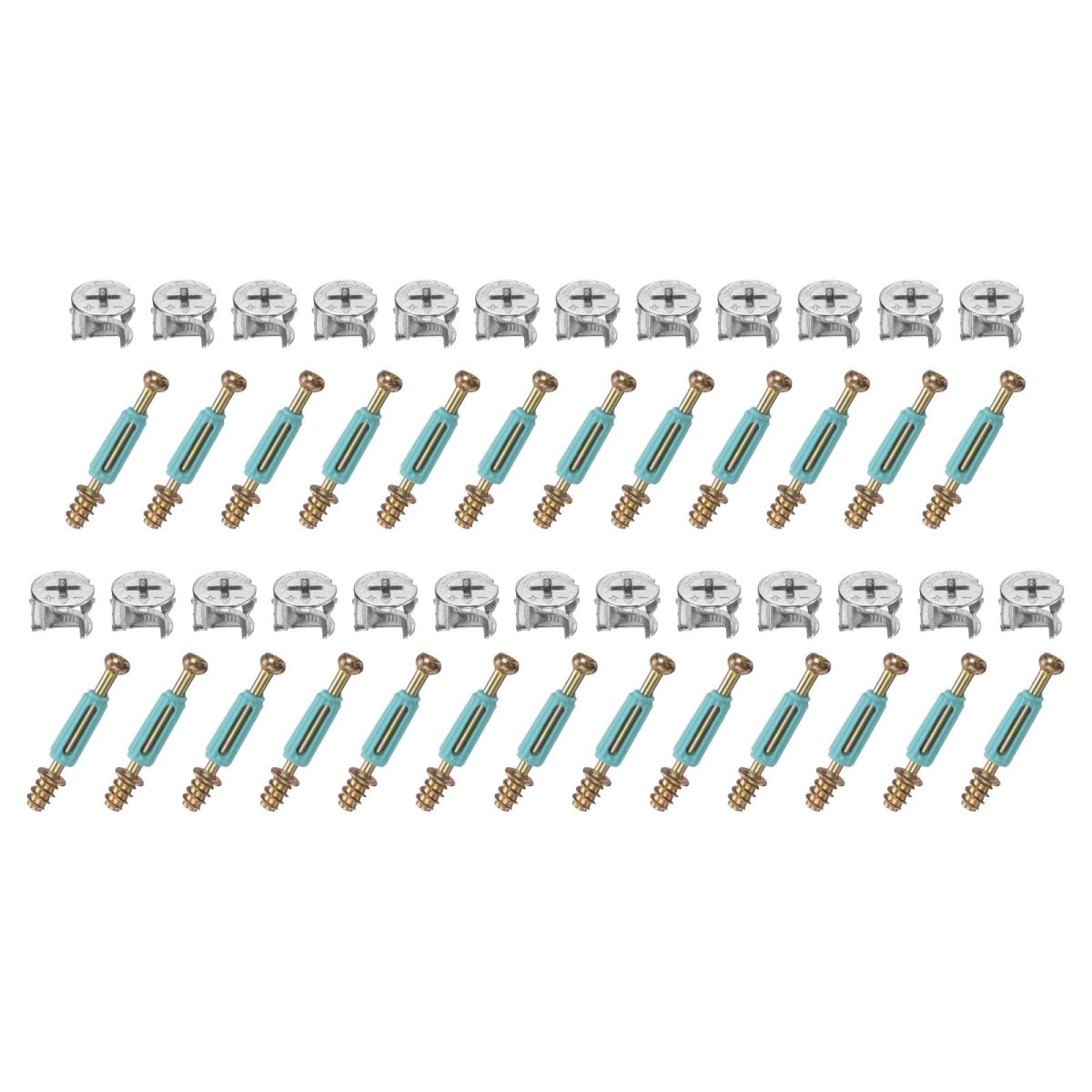 25set 15x11 3mm Cam Locking Screws With M6x40mm Furniture Connecting Fitting Bolts Dowels For Splicing Assembly Of Table