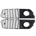 Motoku Glossy Front Bumper Fog Light Lamp Mesh Grill Grille For A4 B8 2008 2009 2010 2011 2012