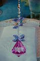 2 Of Lilac Acrylic Crystal Diamond Ceiling Lighting Fan Pulls Chain 