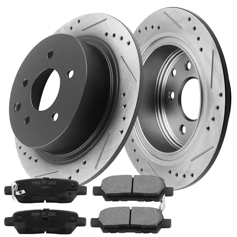 Motorbymotor 292mm Rear Brake Kit Rotors And Ceramic Pads Replacement For Nissan Altima Sentra Maxima Juke Drilled Slotted Disc