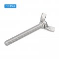 Uxcell 10pcs M6-1x50mm Wing Butterfly Screws Bolts 304 Stainless Steel Bolt Thumb Hand