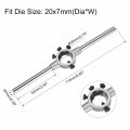 Uxcell 20mm Round Die Stock Handle Wrench Holder For Metric M4-m6 6mm-20mm Zinc Alloy Carbon Steel