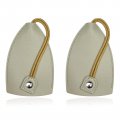 Qboonpt 2pcs Car Key Case Pu Leather Creative Pull-out Large-capacitychain Cute Key Fob With Holder Hook Grey 